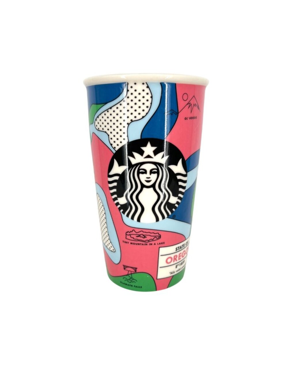 Starbucks Oregon Misprint Rare 2016 Collector Ceramic Travel Tumbler 12oz